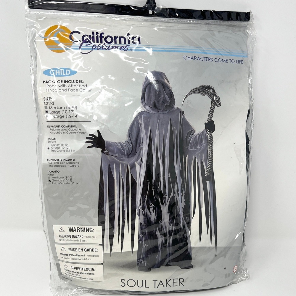 California Costumes Soul Taker Child Halloween Costume Grey Black Large 10-12‎